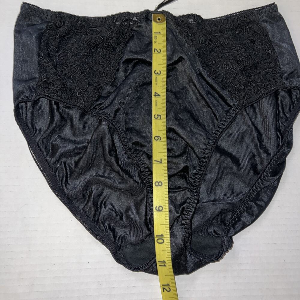 VINTAGE WACOAL 84202 Black LACE TRIM BRIEFS PANTIES SZ L LIQUID SATIN - Picture 16 of 16